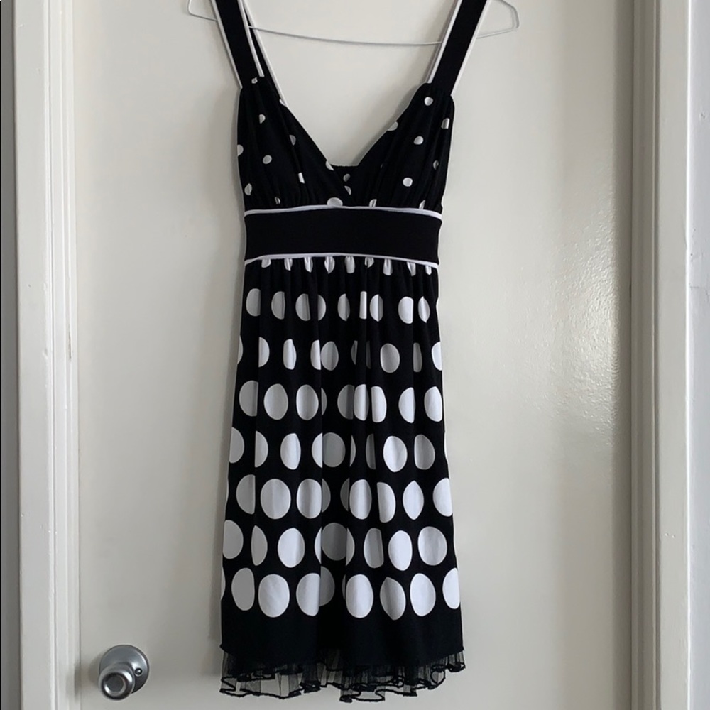 NWT Black and white polka dot dress- S